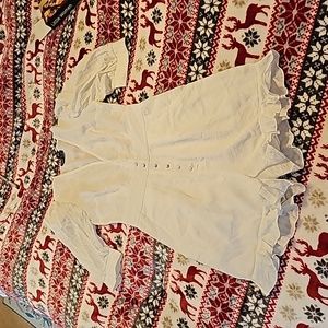 SHEIN white romper, XS, NWOT, 3 1/2" inseam